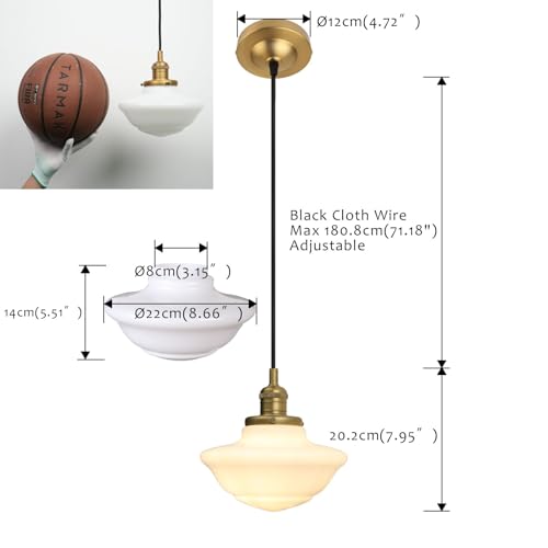 Modern Pendant Light with Milk White Glass