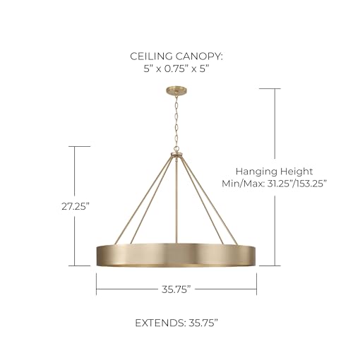 Capital Lighting 453061MA Weller Modern Metal Cylindrical Chandelier