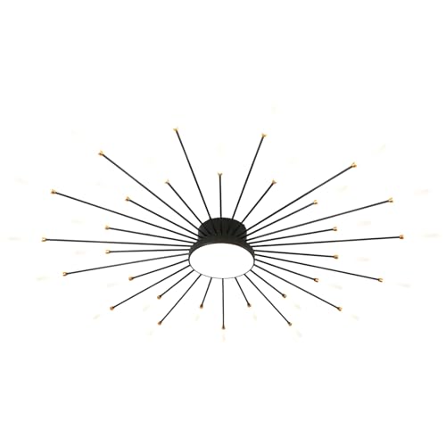 50.4" Ceiling Light Modern Flower Shape Ceiling Lamp for Living Room Dining Room Semi Flush Mount Metal Acrylic Sputnik Firework Petal LED Lighting Fixture