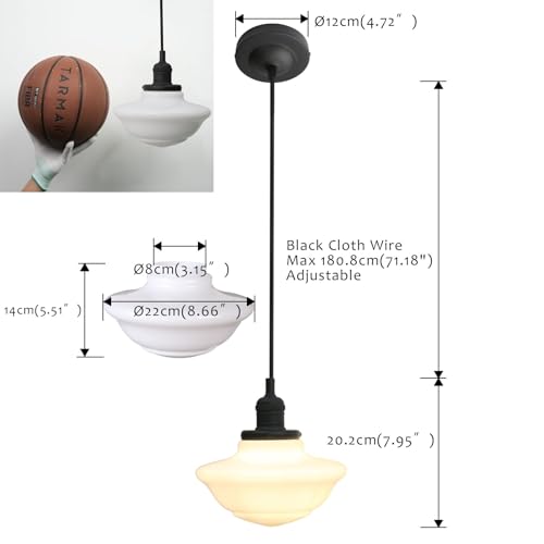 Modern Pendant Light with Milk White Glass