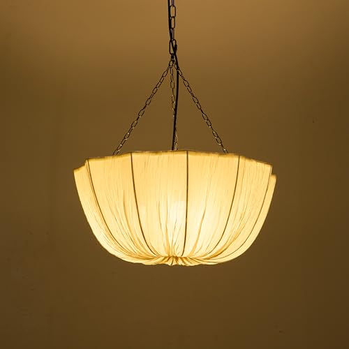 19.6in Lantern Fabric Pendant Light