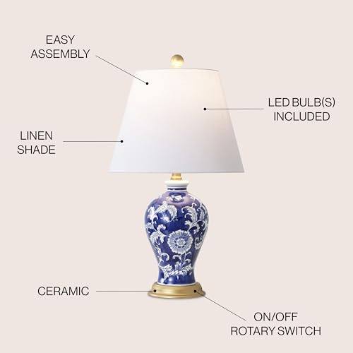 Grace 24" French Country Floral Urn Ceramic Lamp