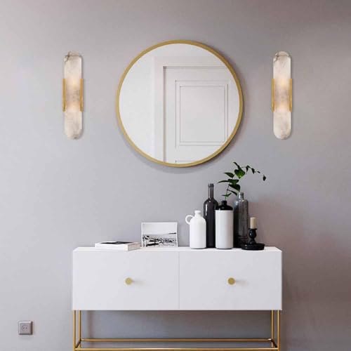 Natural Alabaster Wall Sconces Set of 2 Marble Wall Lamp (2 Count)