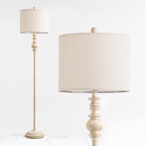 64.25" Farmhouse Floor Lamp with Remote (Warm White & Gold)