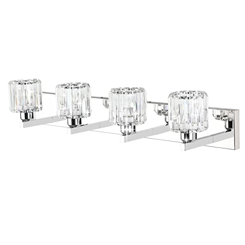 Crystal Bathroom Vanity Light Modern Vanity Lighting Fixtures Crystal Vanity Light for Bathroom 4 Lights