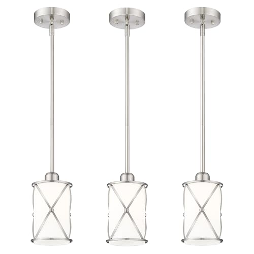 Brushed Nickel Pendant Lights Kitchen Island 3 Pack (3 Count)