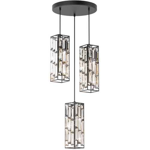 Modern 3 Light Crystal Pendant Light Fixture Kitchen Island