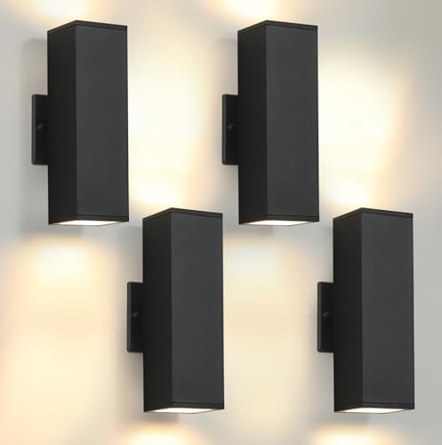 4 Pack LED Square Up Down Outdoor Wall Lights (4 Count)
