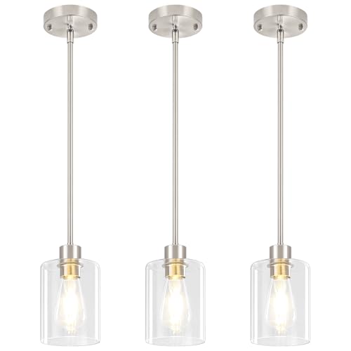 Brushed Nickel Pendant Lights Kitchen Island Modern Hanging Lighting