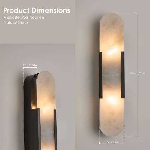 Modern Alabaster Wall Sconce Set of 2