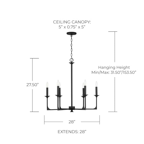Capital Lighting 437361BI Clint Bold Metal Candle Chandelier