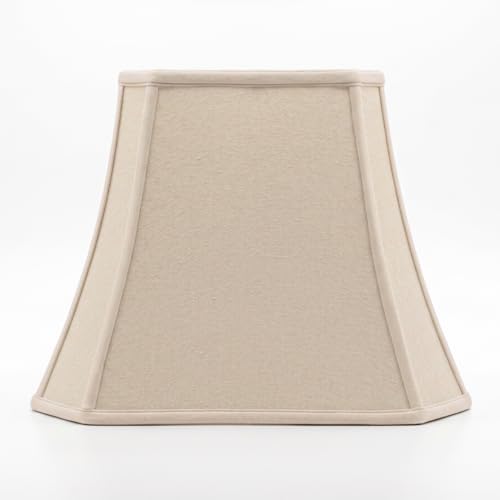 BSO-710-18LNBG-2 Rectangle Cut Corner Basic Lamp Shade, (7x10) x (12.25x18) x 13.25, Linen Beige, 2-Pack (2 Count)