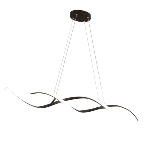 Matte Black Dimmable Pendant Light for Dining Room 43" Over Table