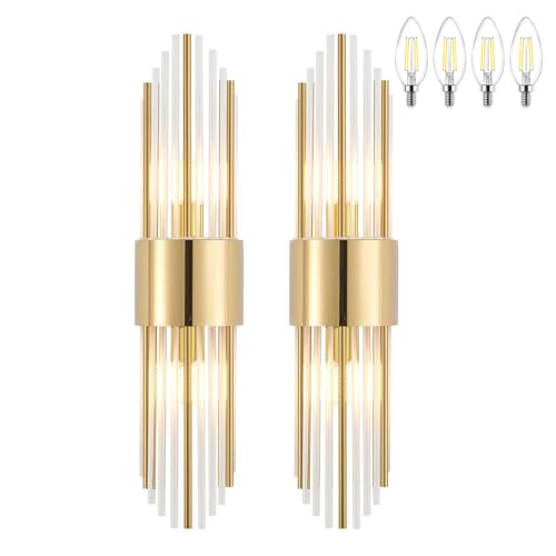 Gold Sconces Wall Set of 2
