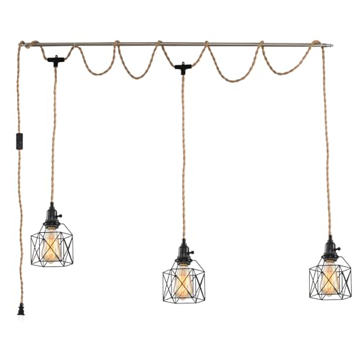 3 Light Hanging Light with Plug in Cord