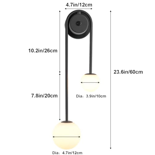 Black U Shape Linear Wall Light Mid Century Modern Black Wall Lamp Sconce