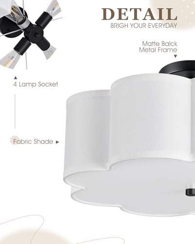 Black Semi Flush Mount Ceiling Lights
