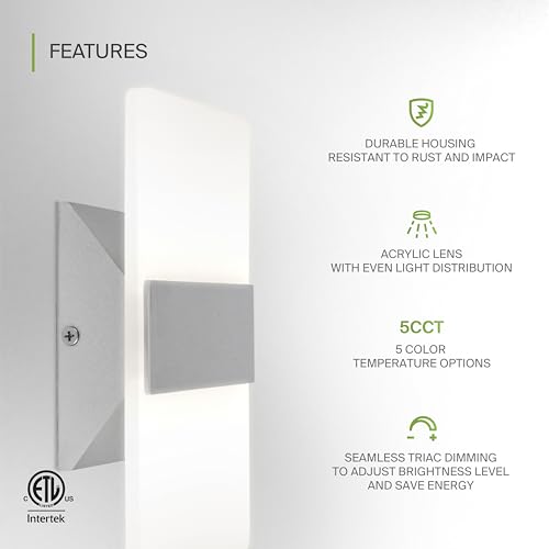 8 Inch Indoor LED Wall Sconce (2 Count)