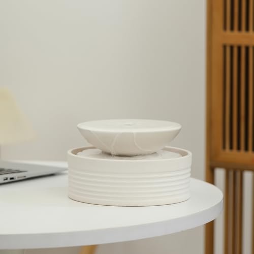 Outdoor and Indoor Ceramic Tabletop Desktop Fountain Water Feature Home and Office Decoration