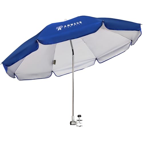 Chair Umbrella with Universal Clamp Adjustable 47 inches and 360° Swivel & UPF 50+ Protection Portable Sun Umbrella