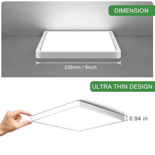 9Inch 18W Square LED Ceiling Light Fixtures Flush Mount