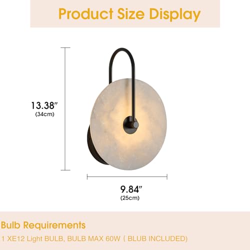 Round Alabaster Wall Sconce