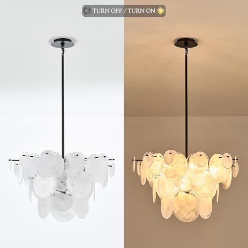 Dia 28 Inch Modern Glass Chandeliers for Bedroom