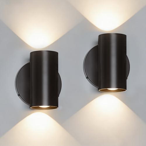Cylinder Wall Sconces Set of Two Dimmable Movie Theater Lights (2 Count)
