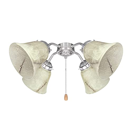 23108 4 Transitional Style Replacement Alabaster Glass Shade with Hand Painted Veins (4 Count)