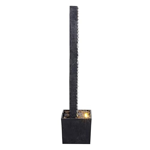 38.6" Tall Outdoor Water Fountain with LED Lights