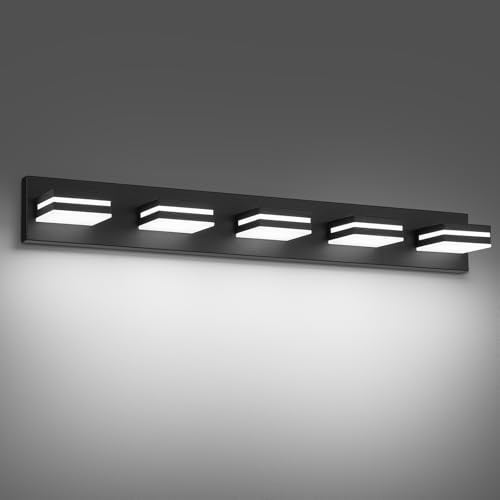 Modern LED Small Black Acrylic Bathroom Lights Fixtures 5