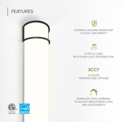 LED 36" Vanity Flush Mount Light Fixture