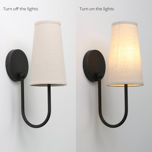 Set of 2 Linen Fabric Wall Sconces (2 Count)