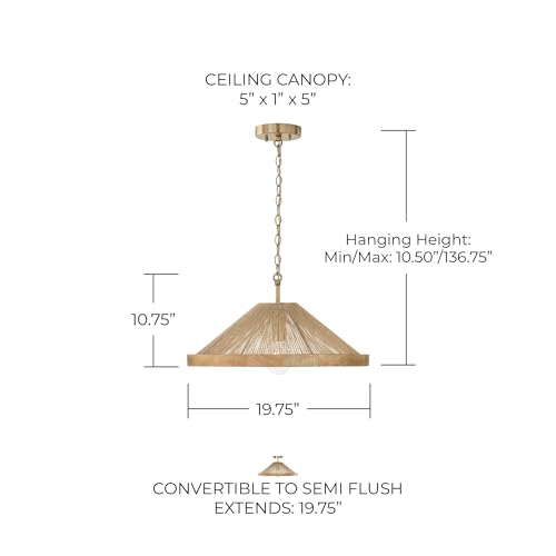 Capital Lighting 252811MA Maya Modern Mango Wood and Hand