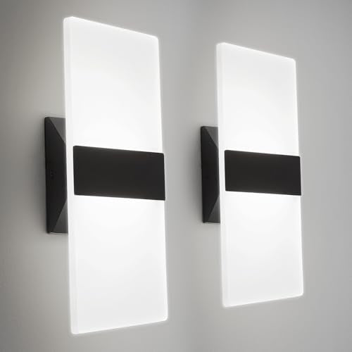Hardwired Wall Sconces Set of Two (Black / 2 Pack)