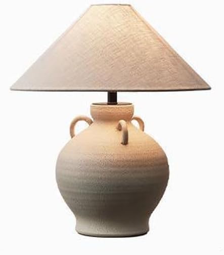 New Chinese Wabi-sabi Style Living Room Bed Bedside Desk Light Vintage Natural Fabric Ceramic Desk Lamp Club Villa Restaurant Coffee Shop Table Lamp Study Apartment Office Lighting Fixture