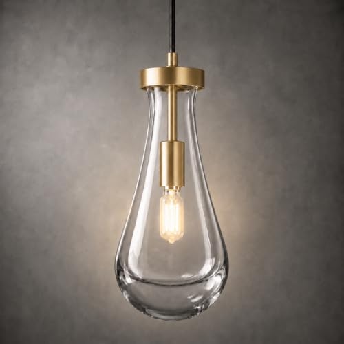 Modern Gold Teardrop Pendant Light (Gold / 1-Light)