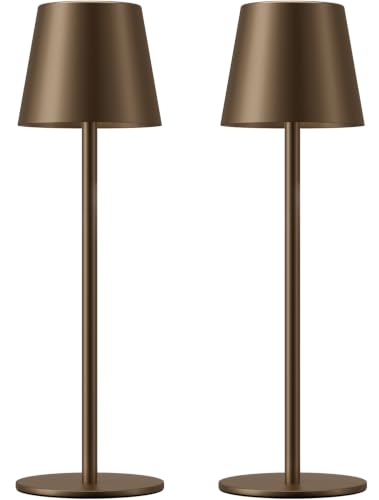 Brown Cordless Table Lamp Rechargeable