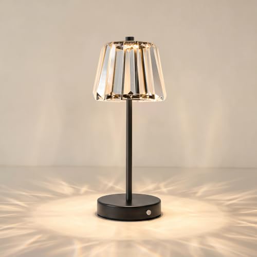 13" Small Crystal Cordless Table Lamp