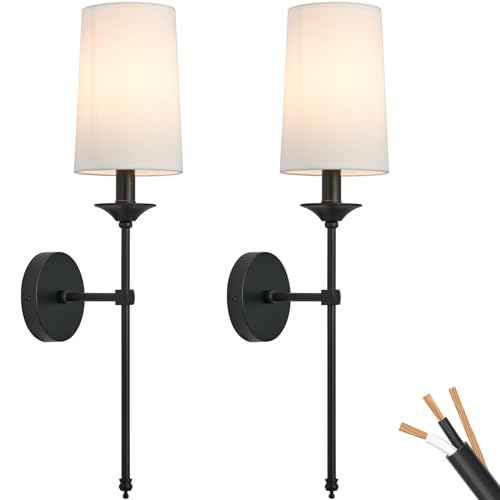 Wall Sconce Set of 2 Hardwired Candle Terrace Wall Light Vintage Lamp for Bedroom Living Room Dining Farm House Light Fixture (2 Count)