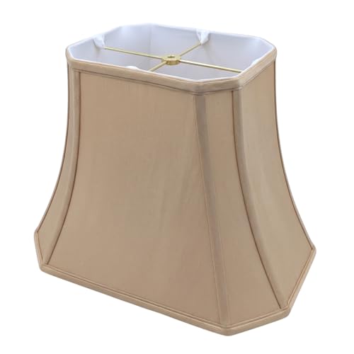 BSO-710-12AGL Rectangle Cut Corner Basic Lamp Shade, (5x6.5) x (8x12) x 10, Antique Gold