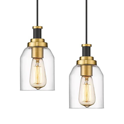 2 Pack Black Gold Hanging Kitchen Lights (2 Count)