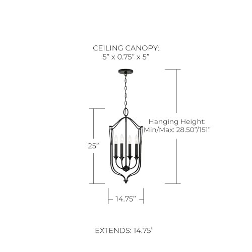 Capital Lighting 541641BI Bentley Transitional Airy Design Candle Foyer Light Fixture