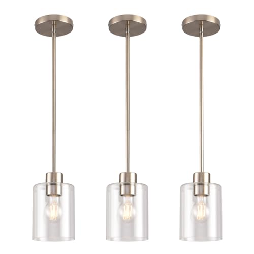 Brushed Nickel Pendant Lights Kitchen Island (3 Count)