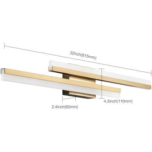 32 Inch LED Bathroom Light Fixtures Over Mirror Brushed Gold Vanity Light Modern Bath Lighting Bar 5CCT