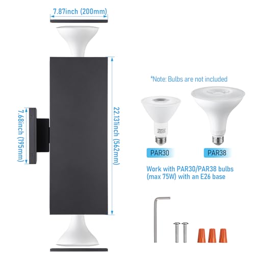 2 Pack 22" Outdoor Rectangular Wall Light (2 Count)
