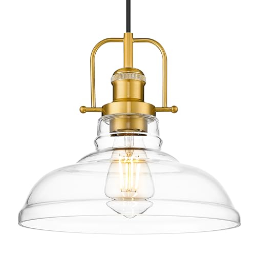 11" Gold Pendant Light Fixture
