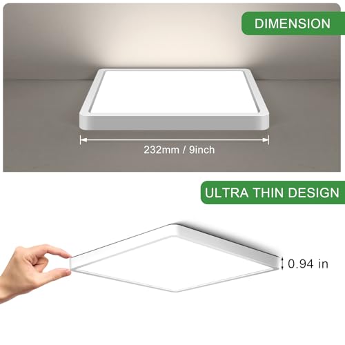 9Inch 18W Square LED Ceiling Light Fixtures Flush Mount