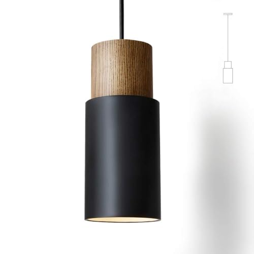 Black and Wood Pendant Light