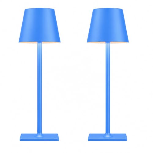 Blue Cordless Table Lamp Set of 2 (2 Count)